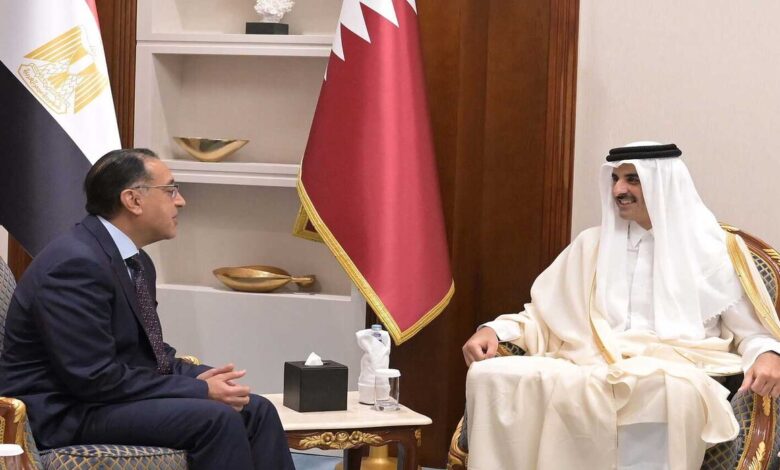 الشيخ تميم و مدبولي امدر تايمز