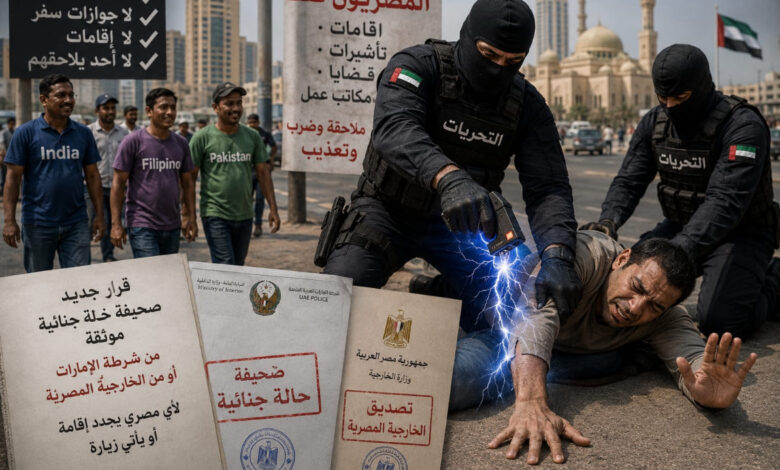 الإعلامى الدكتور مجدي كامل الهواري يكتب : رجال التحريات يطاردون المصريين بالصواعق الكهربية فى شوارع الشارقة بالإمارات