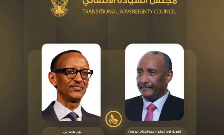 أجرى رئيس مجلس السيادة الانتقالي عبد الفتاح البرهان اتصالاً هاتفياً بالرئيس الرواندي بول كاغامي، بحثا خلاله تطورات الأوضاع في السودان وتعزيز التضامن والتعاون بين البلدين.