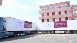 السودان يتسلّم 10 شاحنات أدوية منقذة للحياة مقدمة من صندوق قطر للتنمية عبر الهلال الأحمر القطري، ضمن الدعم المستمر للقطاع الصحي.