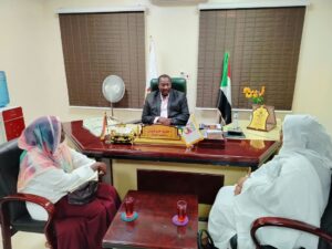 وزير التنمية الاجتماعية بولاية الخرطوم صديق حسن فريني يبحث مع وفد منظمة ندى الأزهار تعزيز الشراكة والتنسيق لدعم برامج الرعاية والحماية الاجتماعية وتوسيع الاستجابة للاحتياجات الإنسانية.